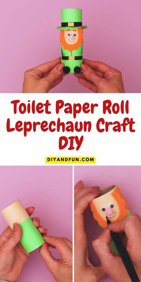 Toilet Paper Roll Leprechaun Craft DIY, a simple and adorable project for turning an empty toilet paper roll into a cute leprechaun. Cute Leprechaun, Leprechaun Craft, Dollar Store Inspired Decor, Kids Activities At Home, March Crafts, Toilet Roll Craft, St. Patrick's Day Crafts, St Patrick's Day Decorations, Toilet Paper Roll Crafts