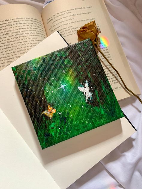 Small Square Canvas Painting Ideas, Mini Tela, Hippie Painting, Arte Van Gogh, Small Canvas Paintings, Simple Canvas Paintings, Cute Canvas Paintings, Vibes Art, Canvas Painting Designs