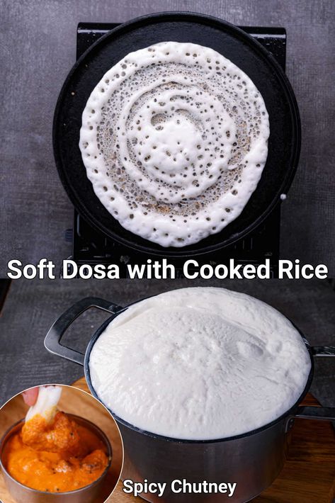 cooked rice dosa recipe | leftover rice dosa | dosa with leftover rice Rice Dosa Recipe Video, Rice Dosa Recipe, Rice Dosa, Dosa Recipes, Raw Rice, Breakfast Recipes Kids, Spicy Snacks Recipes, Breakfast Recipes Indian, Dosa Recipe