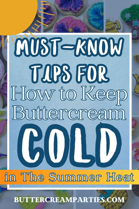 Are your hands too warm to decorate cookies? Or maybe your house is way too hot in the summer heat and your buttercream keeps breaking or melting. Learn some tips and tricks for how to decorate buttercream sugar cookies in the summer heat at buttercreamparties.com. Buttercream Sugar Cookies, Buttercream Decorating, Sugar Cookie Recipe Easy, Decorate Cookies, Cookie Tutorials, Cookie Packaging, Christmas Sugar Cookies, Easy Cookie Recipes, Sugar Cookies Recipe