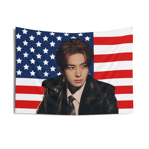 🌙✨ Enhypen Heeseung Dark Moon Concept Photo Flag Banner! 📸🌑 Hey Engenes! Bring the enigmatic allure of Heeseung from Enhypen into your space with our American Tapestry!  Get ready to be mesmerized by Heeseung's captivating visuals as he embodies the mystique of the Dark Moon Concept! 🌚🔮 Whether you're drawn to his charismatic charm or his stunning gaze, this tapestry is the perfect statement piece to showcase your love for Heeseung! 🥰💫 Crafted from premium 100% Polyester, our tapestry ens Enhypen American Flag, Enhypen World Tour Fate, Enhypen World Tour, Korean Flag, Flag Photo, Easy Drawings Sketches, Dark Moon, Flag Banner, World Tour