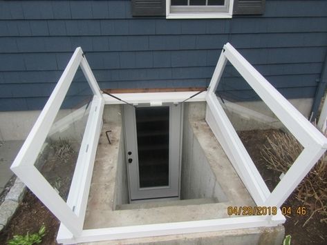 Stairwell Gallery, Dream House Basement, Basement Window Well Covers, Bulkhead Doors, Basement Stairwell, Bilco Doors, Basement Window Well, Well Covers, Door Alternatives