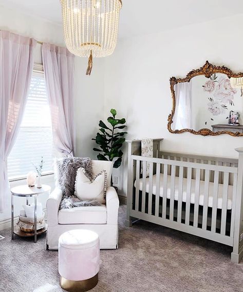 Purple Princess Nursery, Purple Themed Nursery, Lilac Nursery Baby Girl, Lavender Nursery Baby Girl, Lilac Baby Nursery, Light Purple Nursery, Purple Baby Nursery, Room Ideas Rustic, Purple Baby Rooms