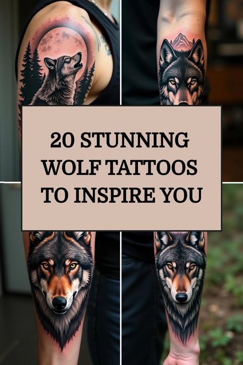 20 Stunning Wolf Tattoos to Inspire You Wolf Spirit Animal Tattoo, Cool Wolf Tattoos, Lion And Wolf Tattoo, Spirit Animal Tattoo, Celtic Wolf Tattoo, Coyote Tattoo, Lone Wolf Tattoo, Wolf Tattoos For Women, Wolf Sleeve