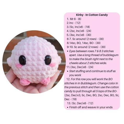 Danielle Smith | 🩷•Free Pattern: Pocket Kirby & Friends•🩷 ---------------------------------------------------------------------- Here is another free… | Instagram Crochet Pattern Plushies, Small Crochet Plush Pattern Free, Free Written Crochet Patterns English, Crochet Projects Free Pattern Ideas, Low Sew Crochet Amigurumi, Crochet Plushy Pattern, Crochet Kirby Free Pattern, Free Crochet Plushie Patterns Easy, Crochet Cute Patterns