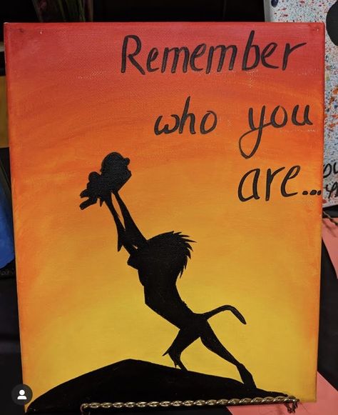 Lion King Painting Ideas, Disney Diy Painting Canvas, Lion King Painting Easy, Canvas Painting Ideas Disney, Disney Acrylic Painting Easy, Lion King Canvas Painting, Disney Painting Ideas On Canvas, Disney Quote Paintings, The Lion King Painting