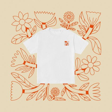 Picked some flowers for a t-shirt 🧡 I made a t-shirt in collaboration with @everpresshq 🌼 It is now available for 18 days, find it via link in my bio 🧡 . . . #flower #flowerillustration #flowertshirt #tshirt #flowerdrawing #flowers #digitalillustration #floralillustration Flowers Tshirt Design, Dog Tshirt Design, Doodle Shirt Design, Shirt Illustration Design, Minimal Tshirt Design, Flower Shirt Design, T Shirt Design Illustration, T Shirt Illustration, T-shirt Design Illustration