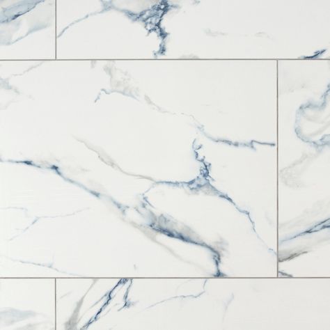 Martinique Azul Polished Porcelain Tile, Bathroom Blue Tile Ideas, Blue Marble Tile Bathroom, Blue Floor Tile Bathroom, Blue And White Tile Bathroom, Blue And White Bathroom Ideas, White Bathroom Tile Ideas, Porcelain Tile Floor, Tile Display