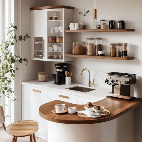 Add floating shelves above the sink for quick access to everyday essentials! Perfect for smaller kitchens. #KitchenStorage Floating Shelves Above Sink, Shelves Above Sink, Corner Stove, Kitchen Floating Shelves, Above Sink, Above The Sink, Kitchen Corner, Everyday Essentials, Small Kitchen