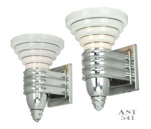 Streamline Art Deco Wall Sconces Circa 1920s - 1930s Modernist Lights (ANT-541) Large Candle Wall Sconces, Art Deco Wall Sconces, Streamline Art, Deco Lighting, Sophisticated Bathroom, Art Deco Bathroom, Contemporary Wall Sconces, Rustic Wall Sconces, Art Deco Decor