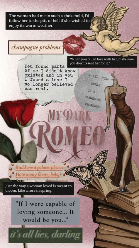 Romeo Aesthetic, My Dark Romeo, Parker S Huntington, Lj Shen, Quote Collage, Romance Books Quotes, Book Wallpaper, Book Annotation, Collage Background