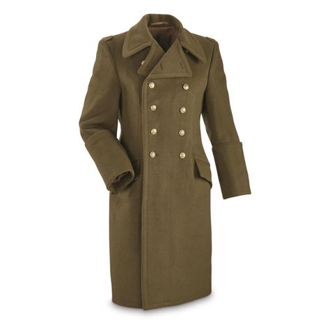 Hungarian Military Surplus Double Breasted Trench Coat, New - 690276, Military Trench Coats at Sportsman's Guide Military Trench Coat, Long Coat Men, Work Coat, Great Coat, Wool Overcoat, Long Winter Coats, Military Coat, Military Surplus, Double Breasted Trench Coat