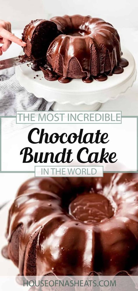 Best Chocolate Bundt Cake, Triple Chocolate Bundt Cake, Glaze Frosting, Bundt Cake Glaze, Easter Bundt Cake, Chocolate Bundt Cake Recipe, Dessert List, Icing Glaze, Fudge Icing