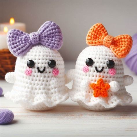 How to Crochet Ghost Amigurumi (Step-by-Step Pattern) Crochet Pumpkin Doll Pattern Free, No Sew Halloween Crochet Patterns, Sweet Softies Amigurumi, Crochet Halloween Amigurumi Patterns, Mini Halloween Amigurumi, Tiny Crochet Ghost Pattern, Cute Halloween Amigurumi, Crochet Cat Ghost Pattern Free, Crochet Ghost Keychain Free Pattern