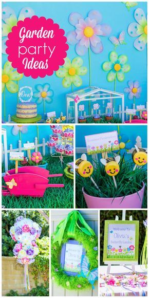 Butterfly Garden Birthday Party, Butterfly Garden Birthday, Birthday Party Garden, Butterfly Garden Party, Whimsical Party, Birthday Butterfly, Flower Birthday Party, Garden Birthday Party, Garden Party Ideas