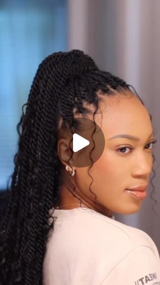 Crystiana Wilson on Instagram: "Hair Inspiration: Part 15 | illusion Crochet ponytail with ForeverCryssy prelooped boho Senegalese twist 

💗Shop my NEW HAND-TIED crochet hair is linked in my bio— ForeverCryssy.com

Bohemian bulk curly hair: @hotbraids_official 

Full video linked in bio ‼️

This quick ponytail style is intended to get you out of the door quickly. This is NOT a long term protective style. 

Be sure to use plenty of oil, creams, and water to keep your hair hydrated during the removal. And always TRIM your ends. Healthy Natural Hair is the goal.🌻🌻🌻

Any style crochet can be used to achieve this style.

#passiontwist #crochet #ponytail #hairstylist #hairtutorial #hair #hairstyles #hairideas #hairinspo #protectivestyles #blackgirlmagic #blackgirls #blackgirl #blackhair #bla Senegalese Twist Ponytail, Long Senegalese Twist With Curly Ends, Bohemian Twists Hairstyle, Crochet Ponytail Hairstyle, Medium Senegalese Twist, Boho Senegalese Twist, Illusion Crochet, Hairstyle Products, Crochet Ponytail