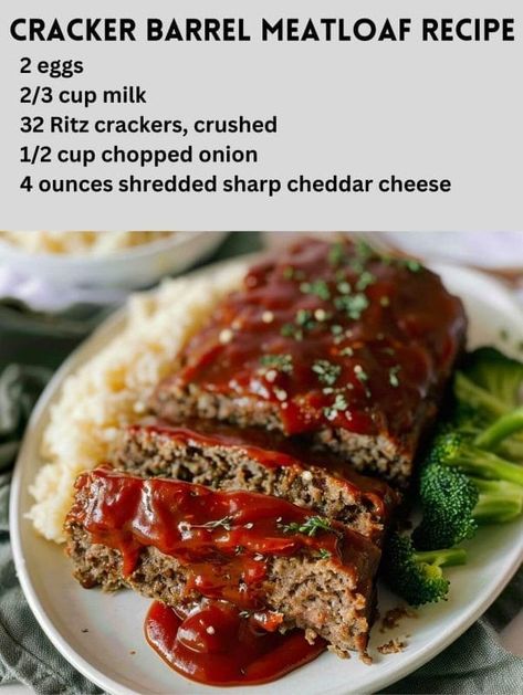 Cracker Barrel Meatloaf Recipe is an easy and quick healthy All Recipes keto dinner ideas recipes that you can cook if you like . In Tasty Recipes blog we got Meatloaf Cracker Barrel Recipe, Cracker Barrel Meatloaf Recipe Copycat, Meatloaf Cracker Barrel, Meatloaf With Ritz Crackers, Hoagie Recipes, Ritz Cracker Meatloaf Recipe, Copycat Cracker Barrel Meatloaf, Meatloaf Recipe With Crackers, Meat Casseroles