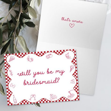 Italian That's Amore Wavy Bridesmaid Proposal  Card Maid Of Honor Proposal Card, Trendy Bridesmaids, Italian Romance, Be My Bridesmaid Card, Maid Of Honor Proposal, Bridesmaid Proposal Card, Be My Bridesmaid Cards, Bridesmaid Box, Bridesmaid Proposal Cards