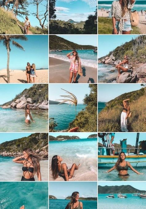 Tropical Instagram Feed, Instagram Theme Ideas, Collage Fashion, Instagram Feed Tips, Instagram Feed Planner, Instagram Feed Layout, Instagram Collage, Instagram Theme Feed, Instagram Guide