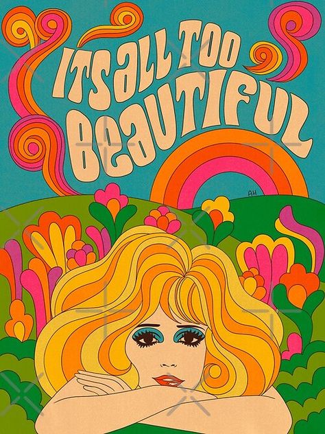 Retro Hippy Aesthetic, Groovy Wall Prints, 60s Illustration Graphic Design, 70s Groovy Bedroom Aesthetic, 70s Graphic Art, 60s Psychadelic Art, 70s Psychadelic Art, 60s Aesthetic Art, 60s Graphic Design