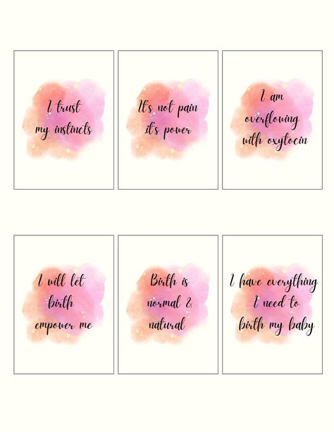 Birth affirmations are the simplest support tool to help you stay focused during your pregnancy and can assist you in visualizing the positive birth that you want. Download these 36 birthing affirmations, print and then hang them around your home and birthing space to create your own calm environment to birth your beautiful baby.
#birth affirmations #affirmations for moms #self love #self care Birth Affirmations Natural, Birthing Affirmations, Birth Affirmation Cards, Affirmations Printable, Calm Environment, Positive Birth, Self Love Self Care, Birth Affirmations, Affirmation Posters