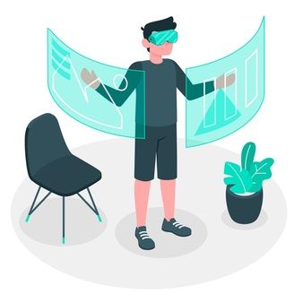 Augmented Virtual Reality, Virtual Reality Videos, Virtual Reality Technology, Virtual Environment, Isometric Illustration, Video Services, App Development Companies, Digital Technology, Page Template