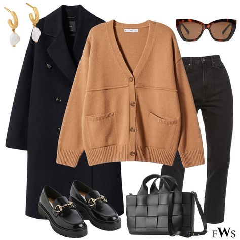 Sunday Coffee, Virtual Stylist, Virtual Fashion, Coffee Date, Destroyed Jeans, Faux Leather Skirt, Beige Sweater, Formal Outfit, Sweaters And Jeans