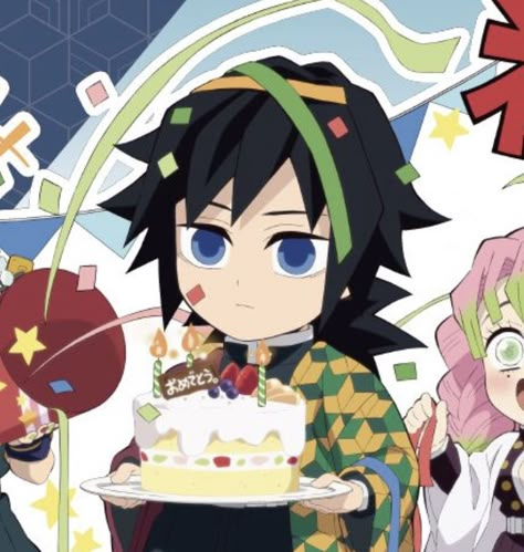 Giyuu Tomioka Chibi, Tomioka Chibi, Giyuu Chibi, Demon Slayer Chibi, Birthday Wallpaper, Happy Birthday Video, Tomioka Giyuu, Bullet Journal Diy, Chibi Characters