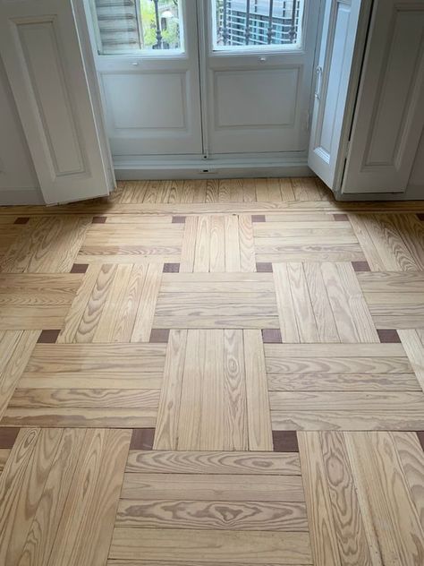 Wood Flooring Design, Wood Tiles Design, Wood Block Flooring, Wood Floor Pattern, Foyer Flooring, Wood Floor Design, Flooring Designs, Plan Floor, Floor Designs