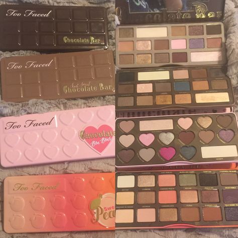 Too faced eye shadow pallets, chocolate bar, semi sweet chocolate bar, chocolate Bon Bons, peach pallet Chocolate Bar Makeup, Peach Pallet, Chocolate Bar Too Faced, Eye Shadow Pallets, Peach Pallete, Chocolate Bon Bons, Bar Palette, Chocolate Bar Palette, Lipstick Tutorial