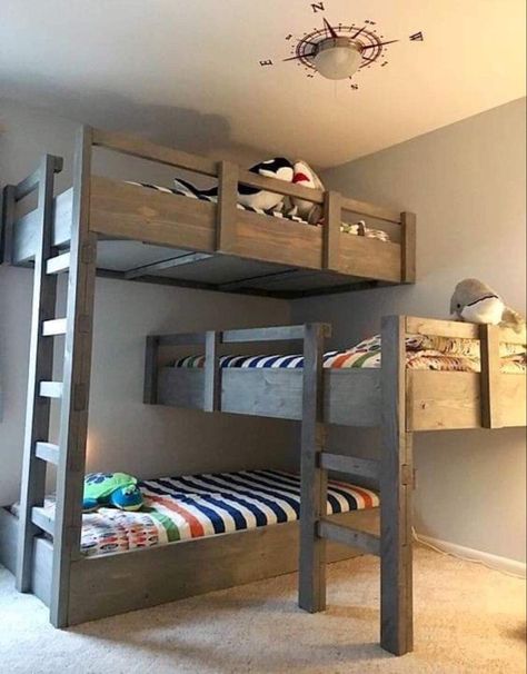 Bunk Bed Ideas Diy, Bunk Beds For Girls Room, Bunk Beds Small Room, Bed For Girls Room, Bunk Beds Boys, Girls Bunk Beds, Bunk Bed Rooms, Beds Ideas, Bunk Bed Plans