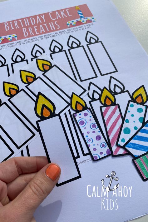 This calming, easy craft is great for kids of all ages Simply decorate the candles, then get kids to blow them and make a wish. A fun birthday party craft and opportunity to practice a calming breath. #calmcraft #CalmCandlecraft #Easycraft #preschoolcraft #birthdaypartycraft #birthdaypartyart Birthday Therapy Activities, Birthday Activities, Birthday Party Crafts, Therapeutic Activities, Princess And The Pea, Child Therapy, Fun Birthday Party, Candle Craft, Easy Craft