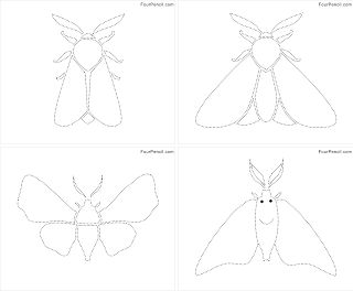 Moth Template Free Printable, Felt Moth Pattern, Moth Sewing Pattern Free, Bug Sewing Pattern, Felt Templates Printable Free Pattern, Moth Template, Moth Printable, Puriri Moth, Felt Patterns Free