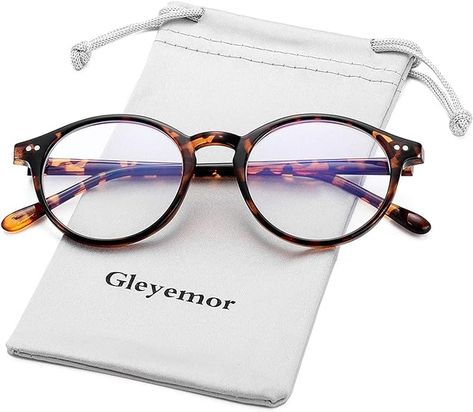 Amazon.com: Gleyemor Blue Light Glasses for Men Women, Vintage Round Bluelight Blocking Computer Screen Protection Glasses (Tortoise) : Health & Household Double Stud, Cat Eye Glasses Frames, Protection Glasses, Circle Lenses, Eye Glasses Frames, Glasses For Men, Round Frames, Blue Light Glasses, Real Style