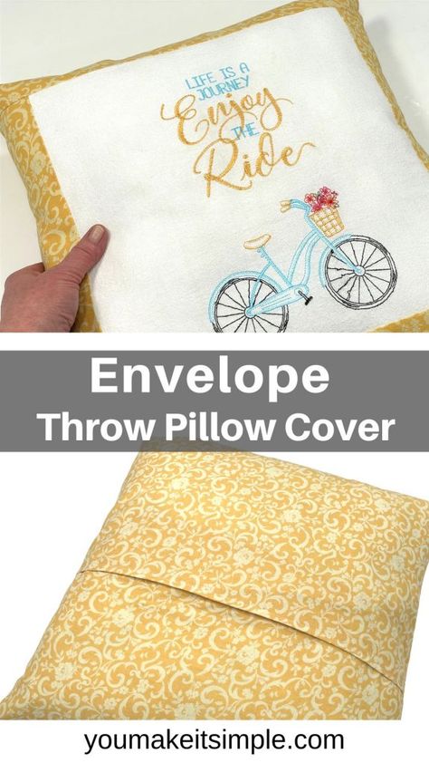 Cute Colorful Throw Pillows, Foldover Pillow Cover, 16x16 Pillow Cover Diy, Cross Stitch Pillow Cover, Pillow Covers For Couch, How To Make A Cross Stitch Pillow, Making Throw Pillow Covers, How To Make An Envelope Pillow Cover, Envelope Pillow Cover Tutorial Easy Diy