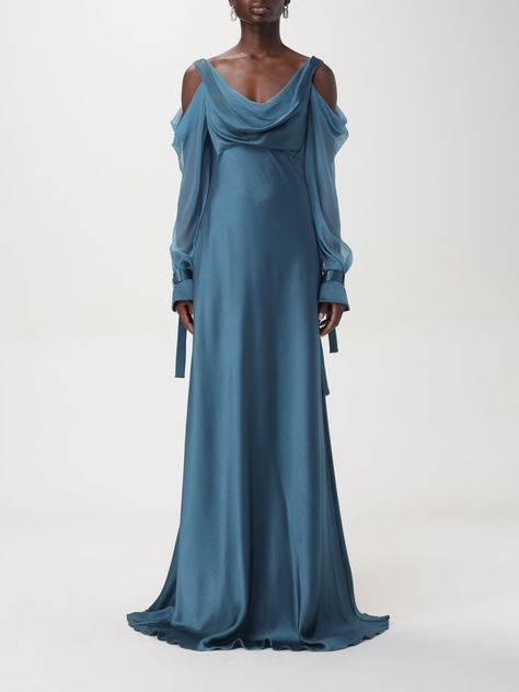 Find ALBERTA FERRETTI Dress on Editorialist. Dress ALBERTA FERRETTI Woman color Teal Bridesmaid Dresses Aesthetic, Blue Dress Flowy, Opera Dress, Rainbow Outfit, Concept Clothing, Blue Dress Formal, Teal Dress, Glam Dresses, Alberta Ferretti