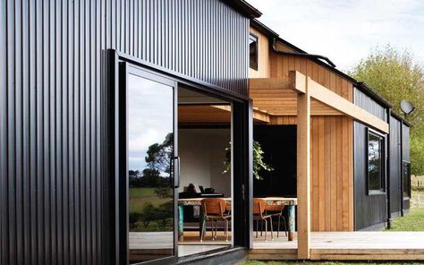 dark metal house cladding | Tane Cox Of Red Architecture Winner Of The ADNZ Supreme ... Steel Cladding, Cedar Cladding, House Cladding, Metal Cladding, Casa Container, Timber Cladding, Shed Homes, Exterior Cladding, Metal Building Homes