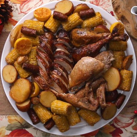 Herb Butter Recipe, Ribeye Roast, Boiled Food, Garlic Herb Butter, Recipes Thanksgiving, Andouille Sausage, Old Bay, Andouille, Prime Rib