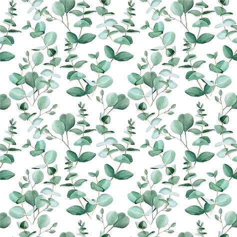 Free Vector | Eucalyptus leaves watercolor seamless pattern Eucalyptus Wallpaper Iphone, Eucalyptus Wallpaper, Eucalyptus Pattern, Wallpaper Office, Wallpaper Nursery, Wallpaper Iphone Boho, Watercolor Eucalyptus, Leaves Watercolor, Velvet Wallpaper