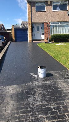 Courtyard Paving, Driveway Paint, Hampton Style House, Painted Wooden Floors, Paint Patio, Tarmac Driveways, Paint Concrete Patio, Grey Front Doors, Driveway Sealer