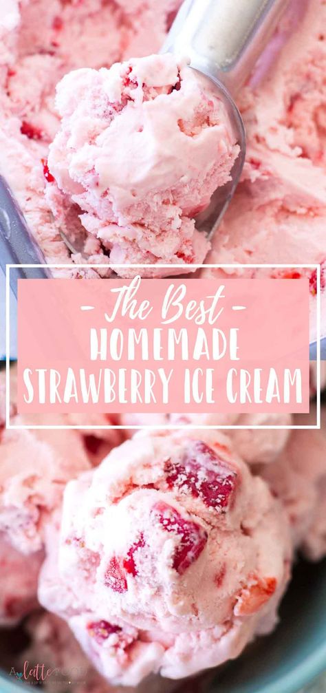 Easy Strawberry Ice Cream, Spaghetti Eis Dessert, Homemade Ice Cream Recipes Machine, Strawberry Recipe, Best Homemade Ice Cream, Homemade Strawberry Ice Cream, Strawberry Ice Cream Recipe, Ice Cream Recipes Machine, Easy Homemade Ice Cream