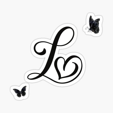 Bright and elegant design of the letter L with butterflies • Millions of unique designs by independent artists. Find your thing. L Calligraphy Letter, L Design Letter, L Logo Design Ideas, Letter Initial Haircut Design, L Sticker, L Letter, Design With Letters, Graphic Design Letters, Quilling Letters