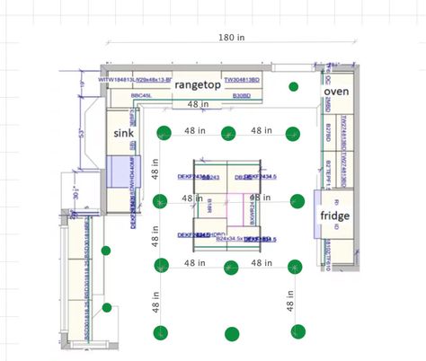 L Shaped Kitchen Island Lighting, How To Place Can Lights In Kitchen, How To Plan Kitchen Lighting, How To Place Recessed Lights In Kitchen, Lighting Plan Kitchen, Kitchen Lighting Layout Ideas, Kitchen Lighting Design Layout, Light Placement In Kitchen, Can Lights In Kitchen Placement