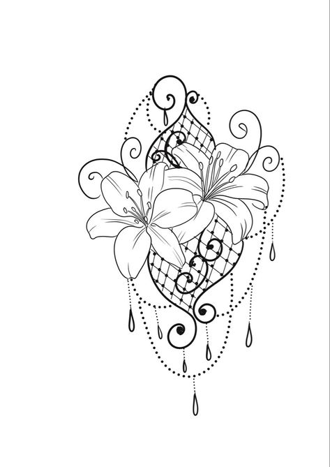 Mandala Arm, Lace Thigh Tattoos, Ignorant Tattoo, Word Tattoo Ideas, Lillies Tattoo, Chest Tattoo Ideas, Lace Stencil, Floral Mandala Tattoo, Celtic Knot Tattoo