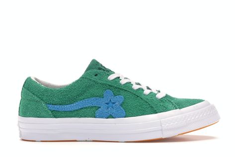 Converse One Star Ox Tyler the Creator Golf Le Fleur Jolly Green - 160322C Tyler The Creator Shoes, Golf Le Fleur Shoes, Converse X Golf Le Fleur, Converse Golf Le Fleur, Tyler The Creator Golf, Old School Vans, Green Converse, Funky Shoes, Room Stuff