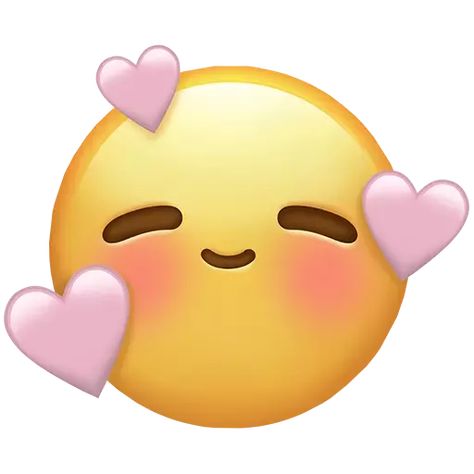 Heart Face Emoji, Heart Emoji Stickers, Blushing Emoji, Pink Heart Emoji, Phone Emoji, Apple Emojis, Imessage Sticker, Images Emoji, Cute Blush