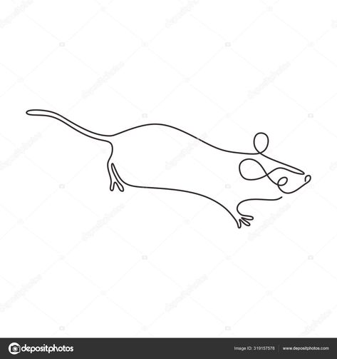 Rat Line Art, Rat Tattoo, Free Motion Designs, Single Line Drawing, Single Line, Line Art Drawings, Drawing Art, Rats, I Tattoo