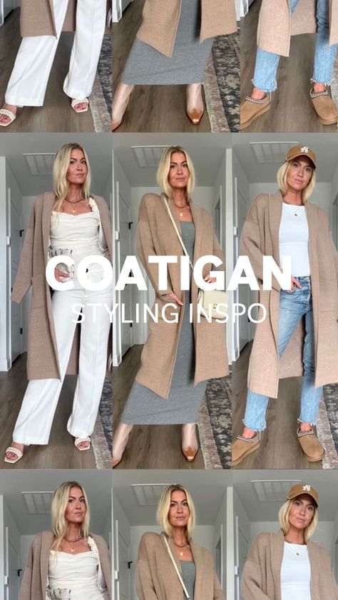 How to style a coatigan for fall and winter Clothes Style, Seasonal Fashion, How To Style, Fall And Winter, Autumn Summer, Lookbook, Wide Leg, Fashion Inspo, Fashion Outfits