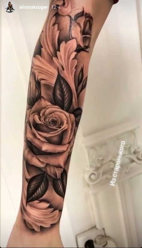 Rose Vein Tattoo, Roses And Filigree Tattoo, Filigree Rose Tattoo, Rose Tattoo Forearm Sleeve, Forearm Sleeve Women, Forearm Tattoo Women Rose, Rose Arm Tattoos For Women, Rose Sleeve Tattoo Women, Tattoo Forearm Sleeve