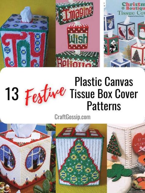 Get ready to decorate for the holidays with one of these beautiful plastic canvas patterns that can be purchased over at Annie’s Craft Store.  I don’t know about you, but I decorate the entire house and I never want … Read More... Plastic Canvas Tissue Box Pattern, Free Patterns For Plastic Canvas Tissue Box Covers, Plastic Canvas Tissue Box Cover Patterns Free, Plastic Canvas Christmas Tissue Box, Plastic Canvas Crafts Patterns Free, Free Plastic Canvas Patterns, Crafty Christmas Gifts, Free Plastic Canvas, Plastic Canvas Box Patterns